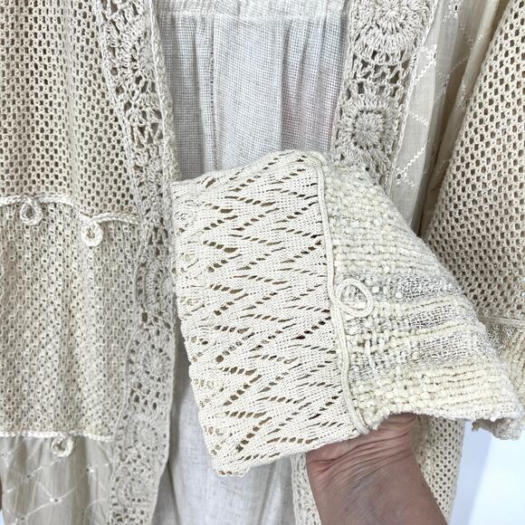 Vintage Ecru Cardigan and Pants Set Sostanza and Brownstone Studio Size L - Picture 3 of 13